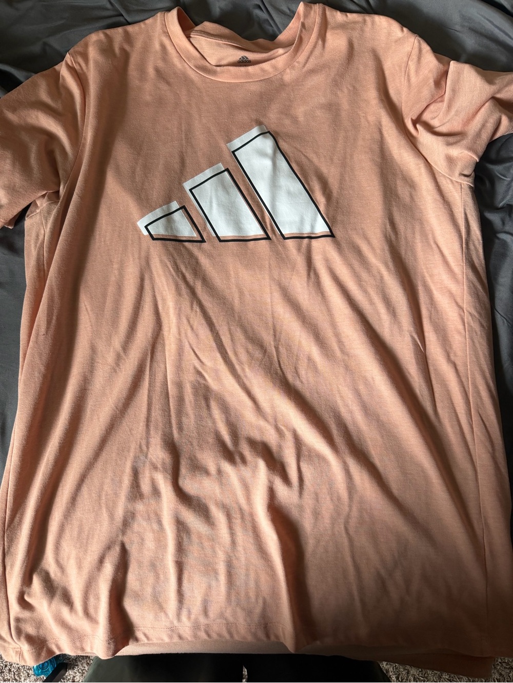 adidas Men's Peach Short-Sleeve Tee with White Logo